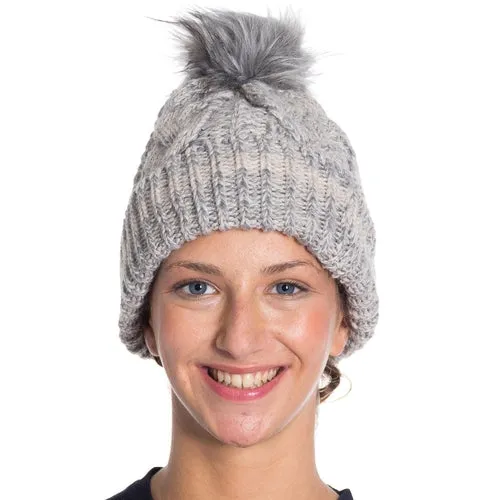 1 Pack - Winter Knitted Slouch Beanie Hat with Pom Pom for Women