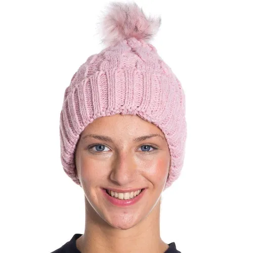 1 Pack - Winter Knitted Slouch Beanie Hat with Pom Pom for Women