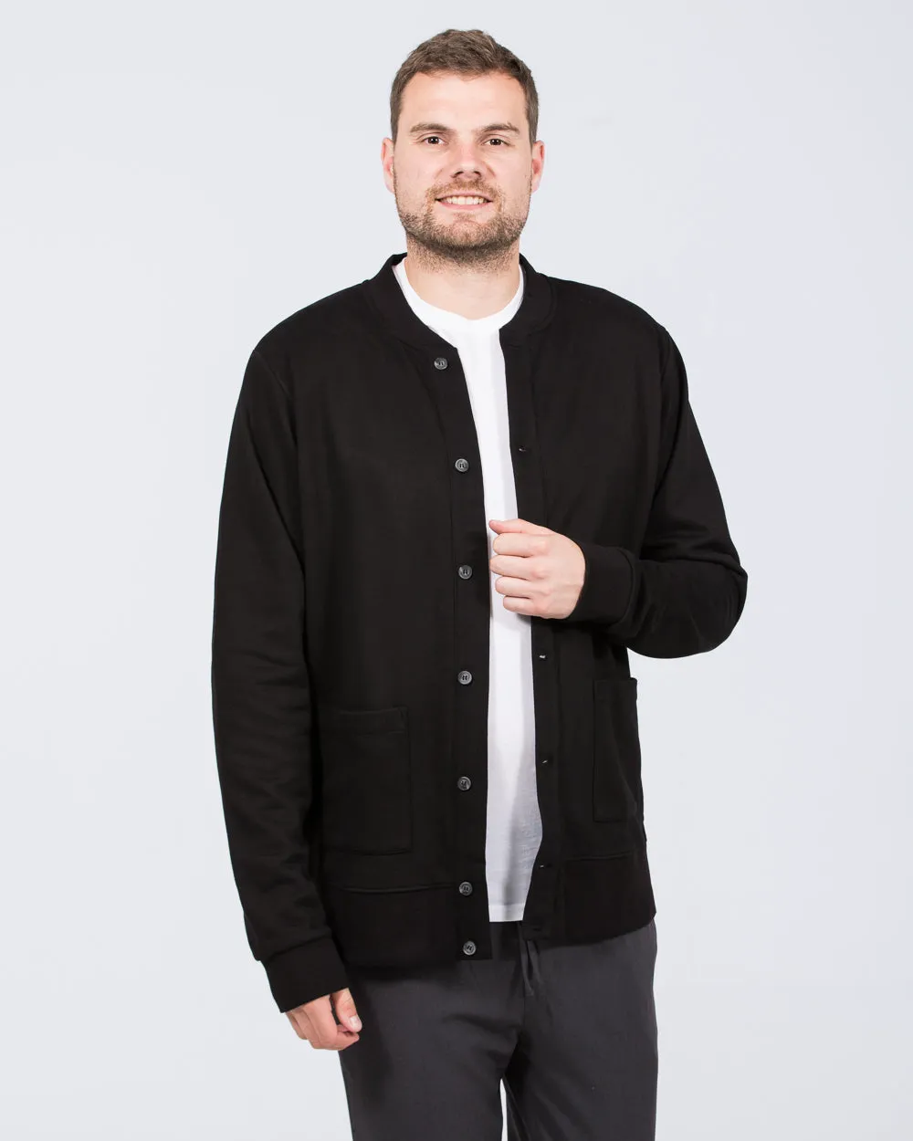 2t Lewis Tall Jersey Bomber Jacket (black)