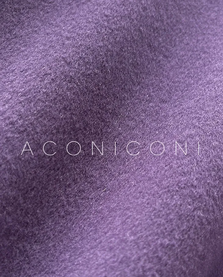 Aconiconi Autumn purple tan double-sided heavy wool cloak jacket long coat - Maple