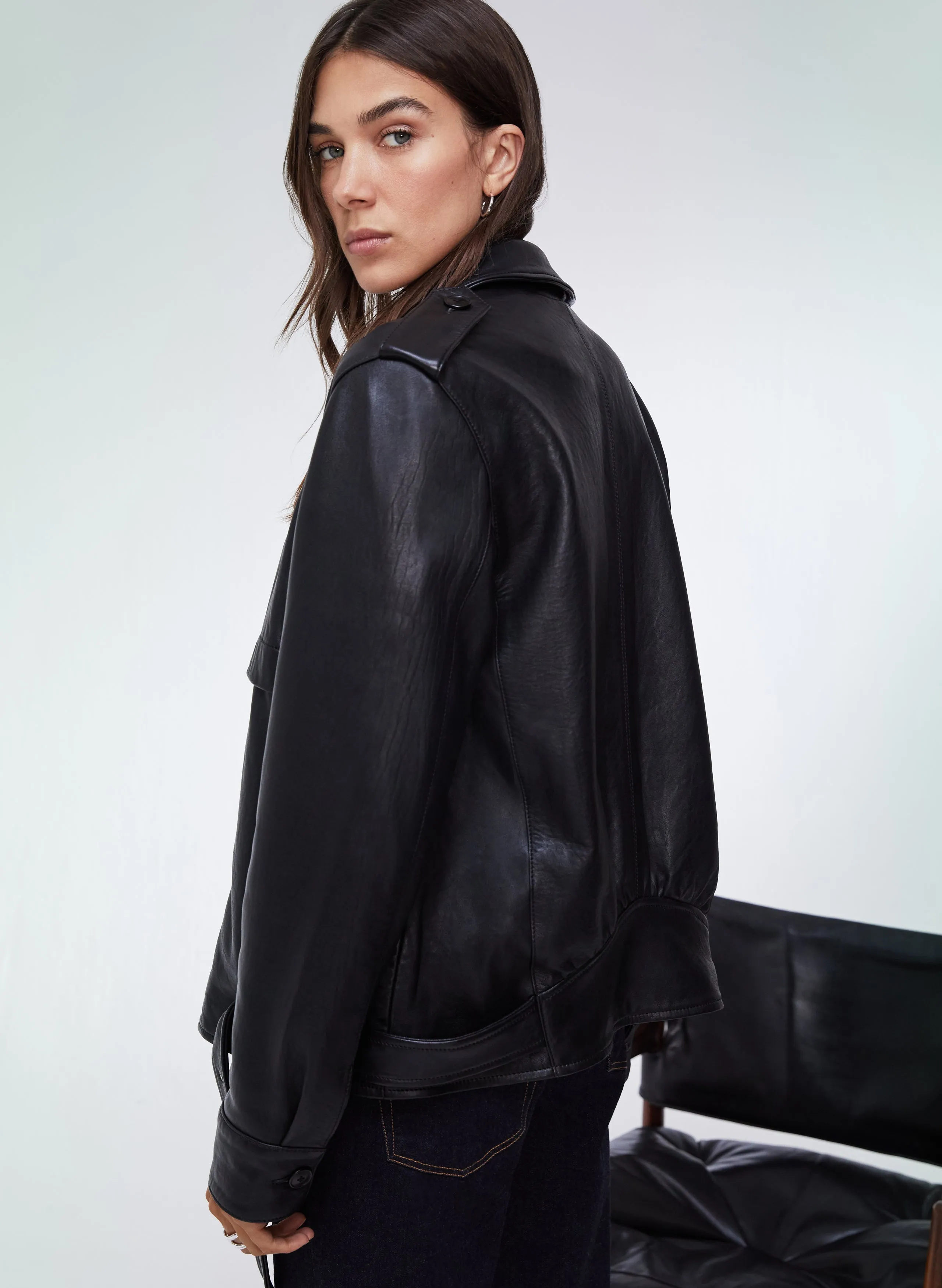 Adelinda Leather Bomber