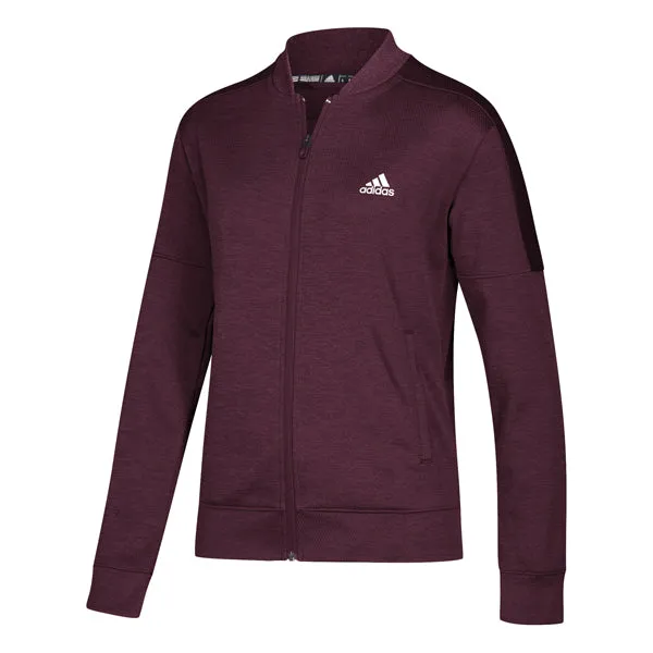 adidas Women's Maroon Melange Team Issue Bomber Jacket