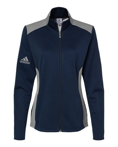 Adidas Women's Textured Mixed Media Full-Zip Jacket