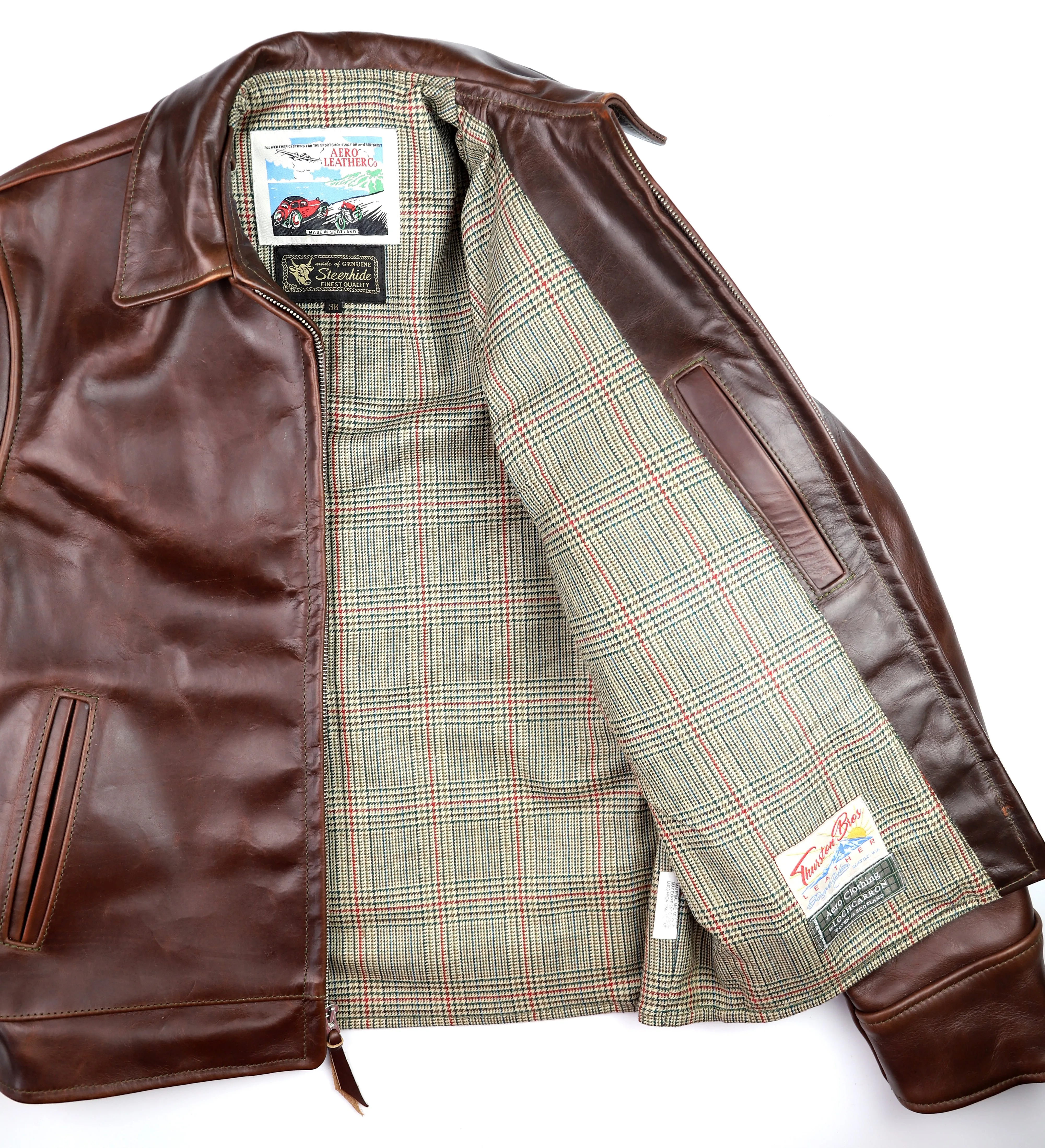 Aero Highwayman, sz 36 (fits like size 40), Brown CXL Steerhide