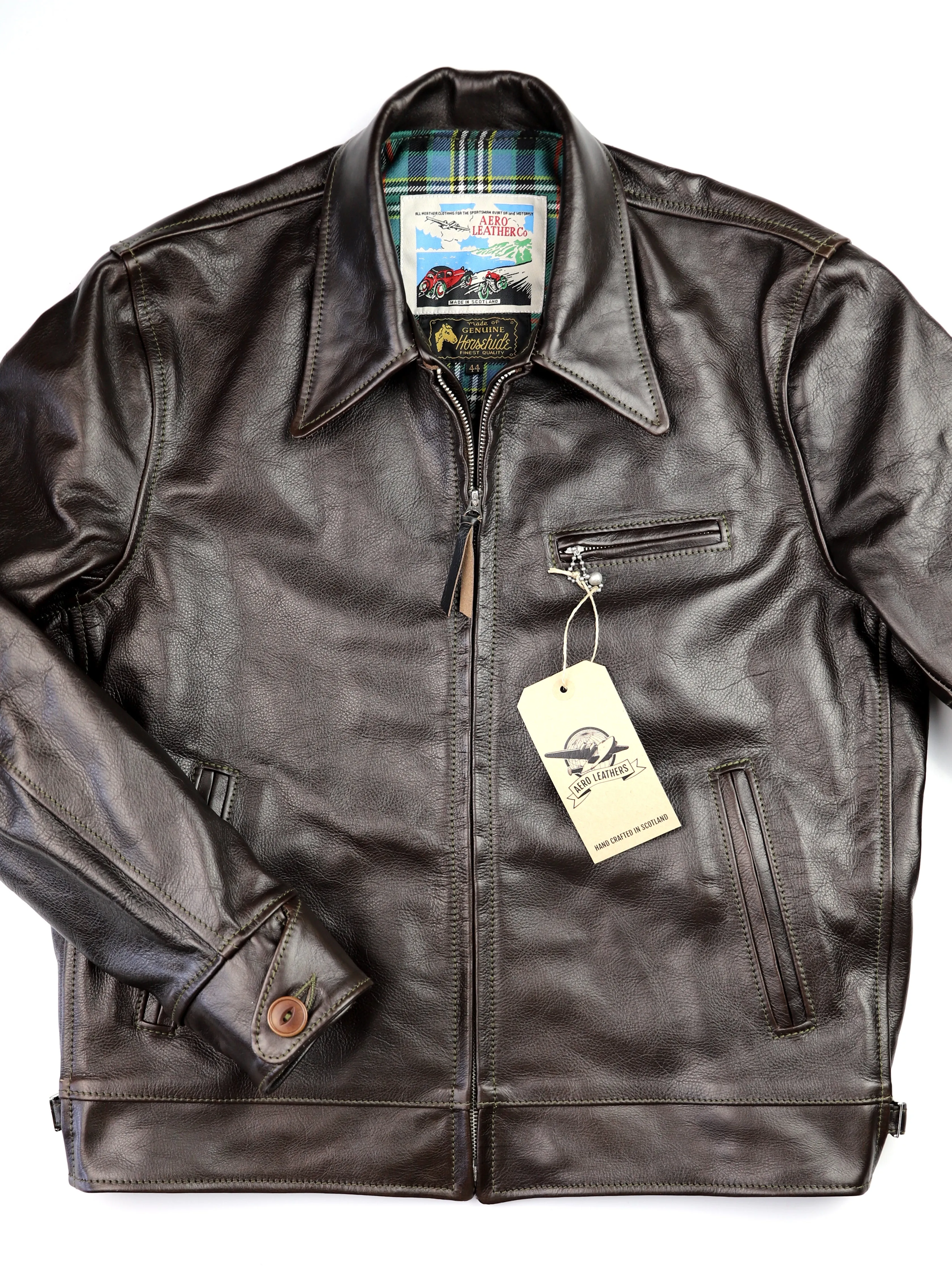 Aero Premier Highwayman, size 44, Dark Seal Vicenza Horsehide