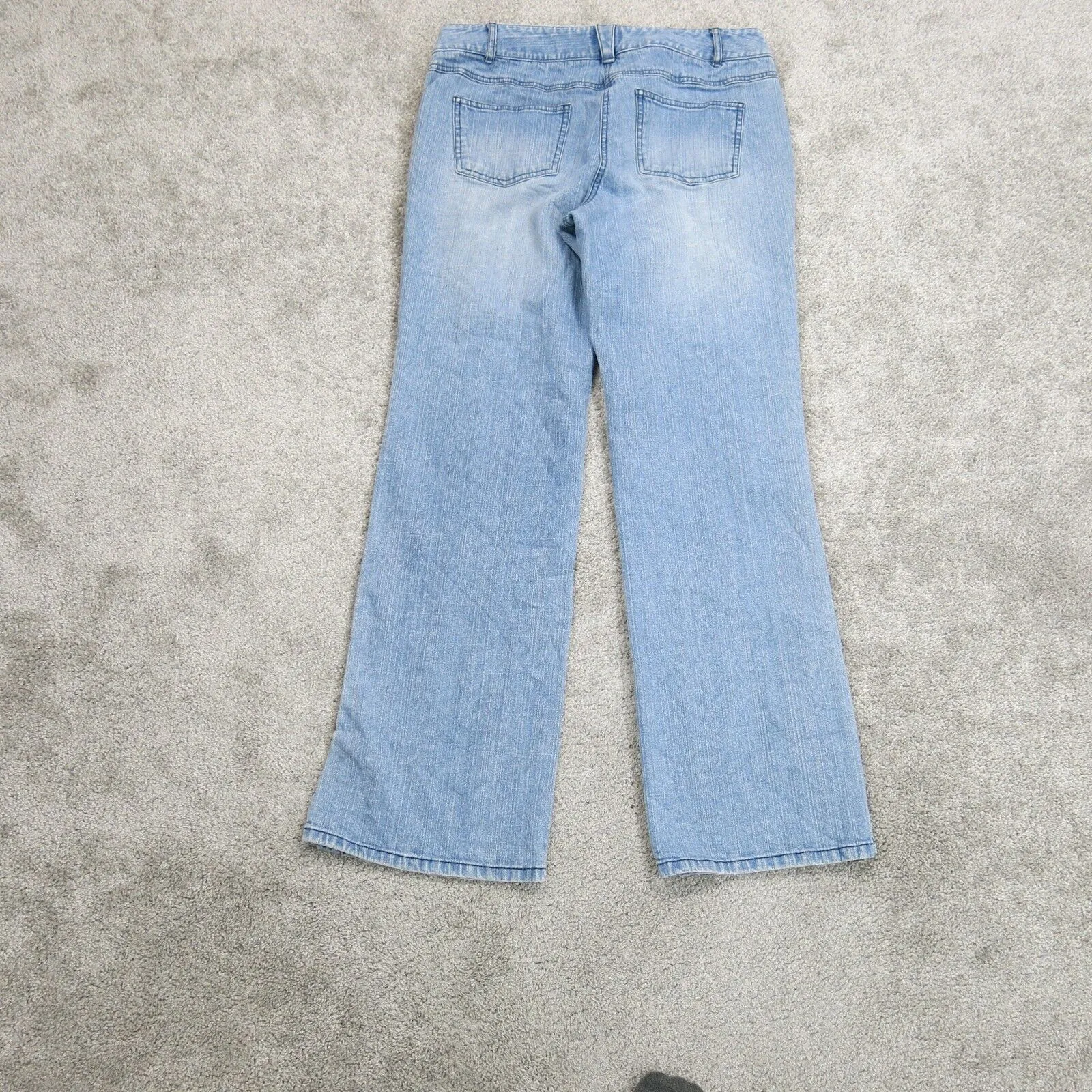 Ann Tayler Loft Womens Stretch Bootcut Denim Jeans Mid Rise Light Blue Size 10