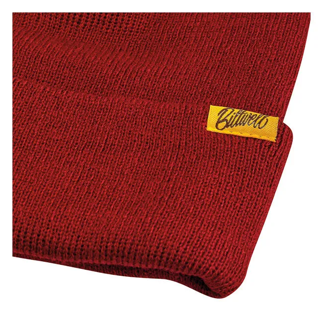 Biltwell Script Beanie Maroon