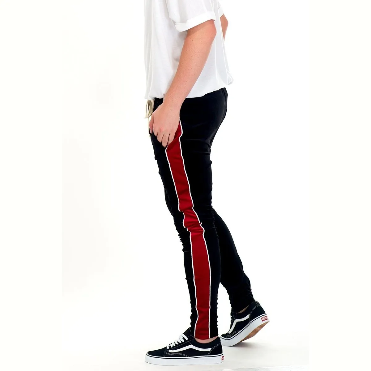 Black & Red Velvet Pants