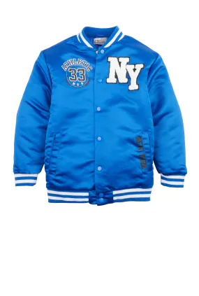 Boys Athletic Graphic Varsity Bomber Jacket