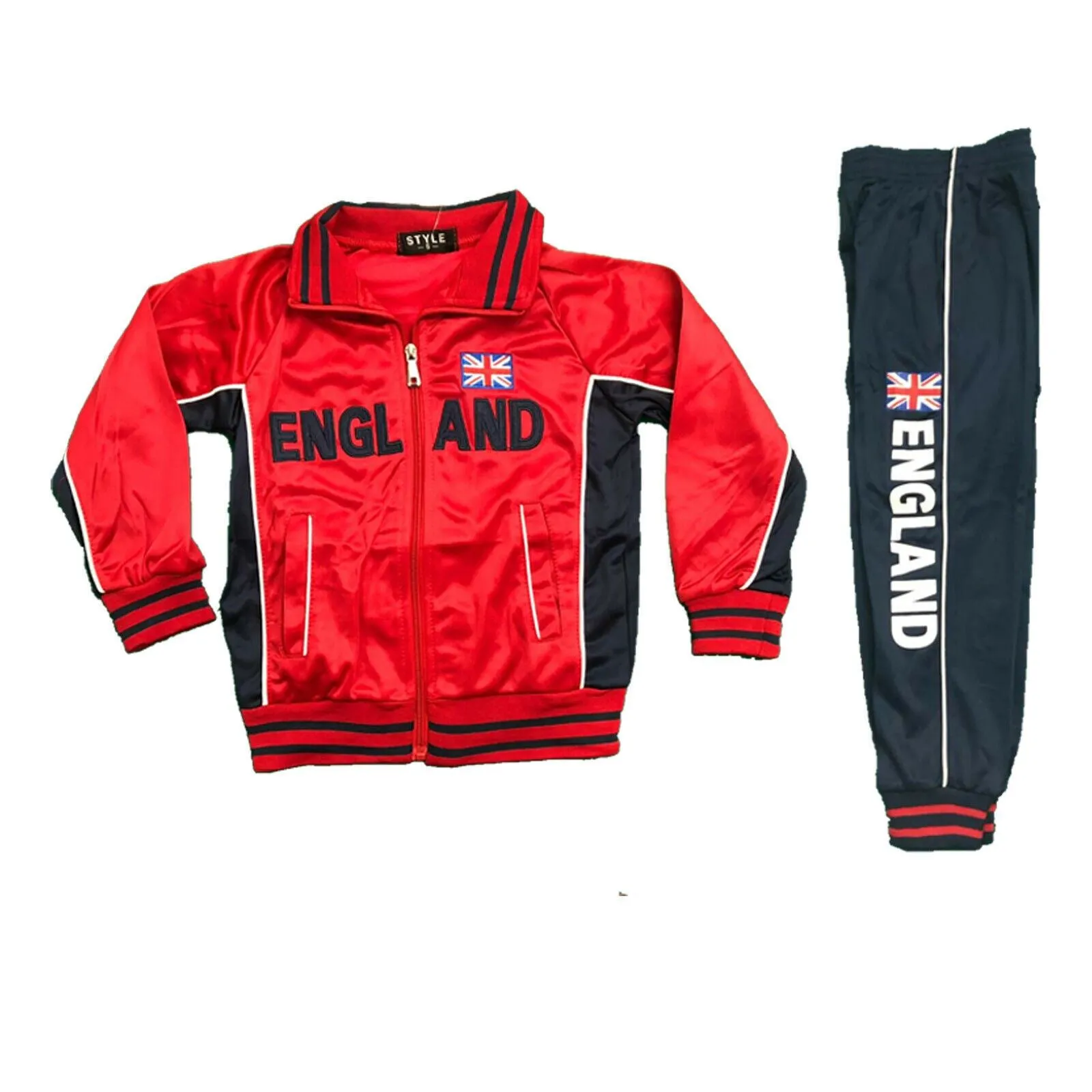 Boys Kids England Tracksuit Jacket Joggers Jogging Bottoms Sport Football Set