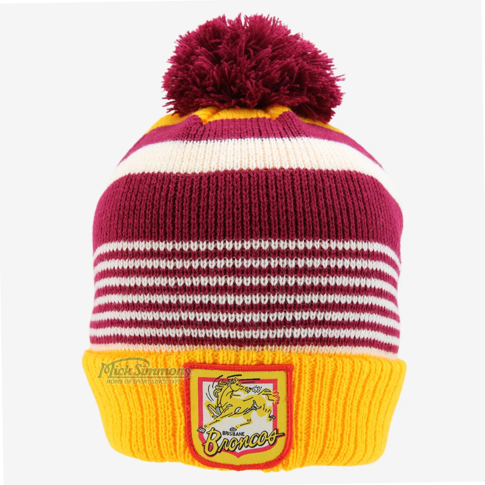 Brisbane Broncos Adult NRL Heritage Retro Beanie Rugby League