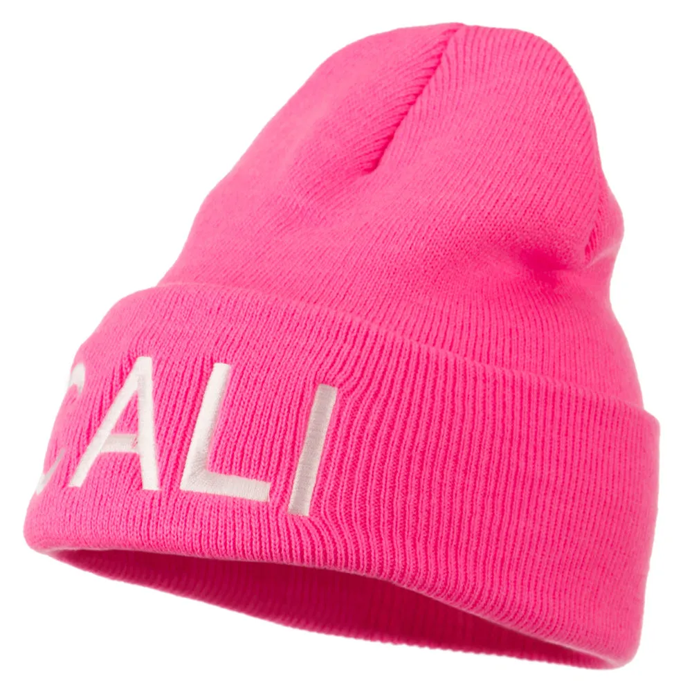 Cali Embroidered Neon Long Beanie