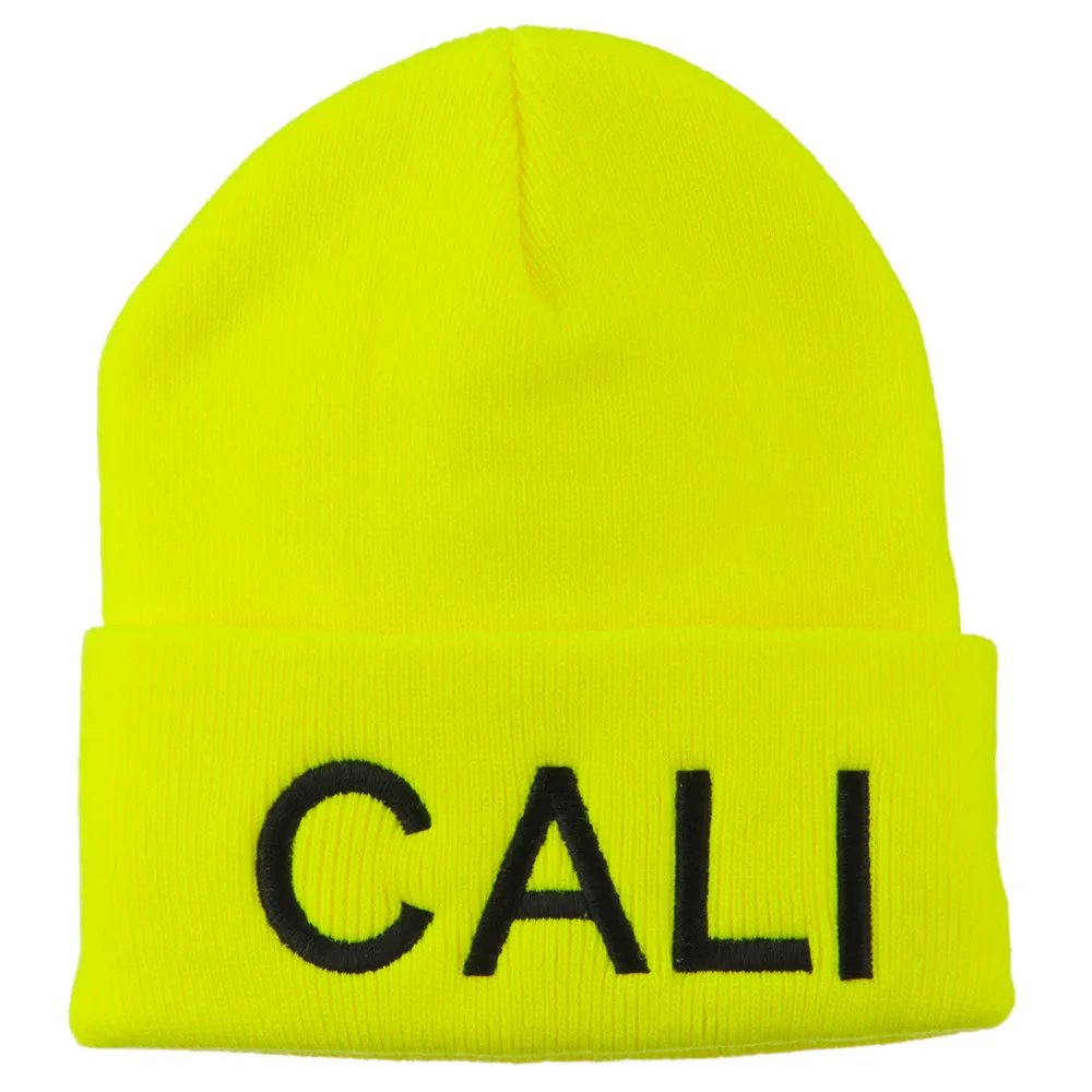 Cali Embroidered Neon Long Beanie