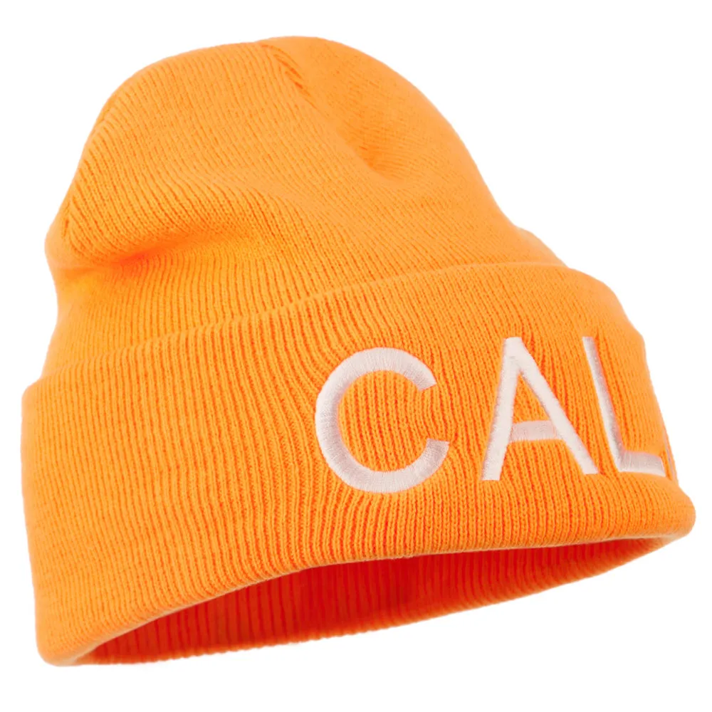 Cali Embroidered Neon Long Beanie