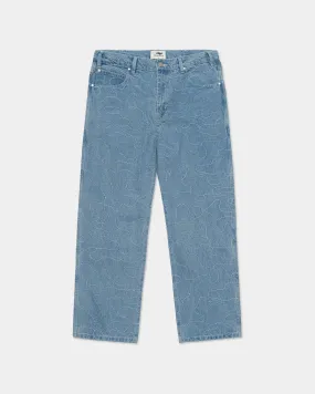 CAMO BAGGY DENIM - WASHED INDIGO