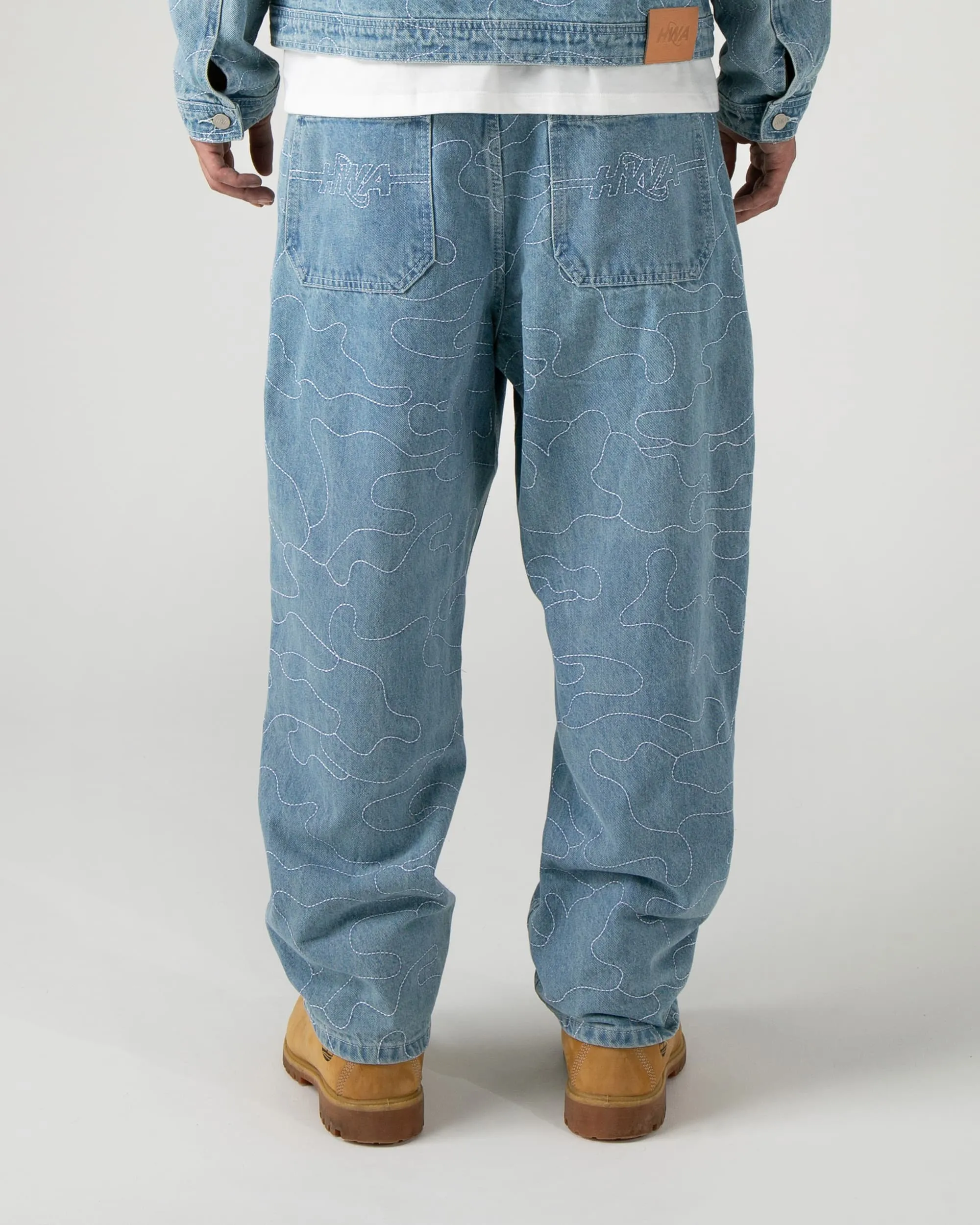 CAMO BAGGY DENIM - WASHED INDIGO