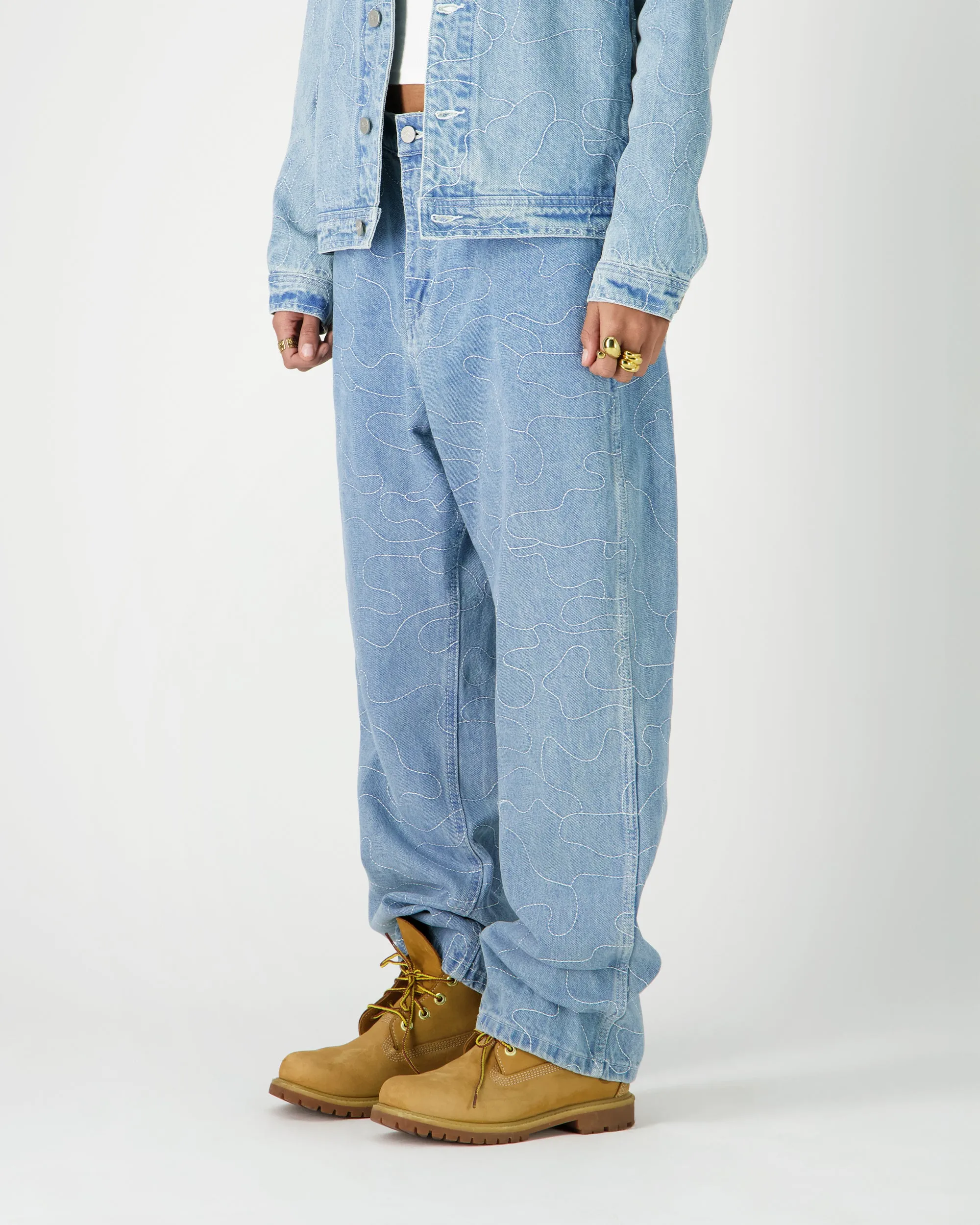 CAMO BAGGY DENIM - WASHED INDIGO