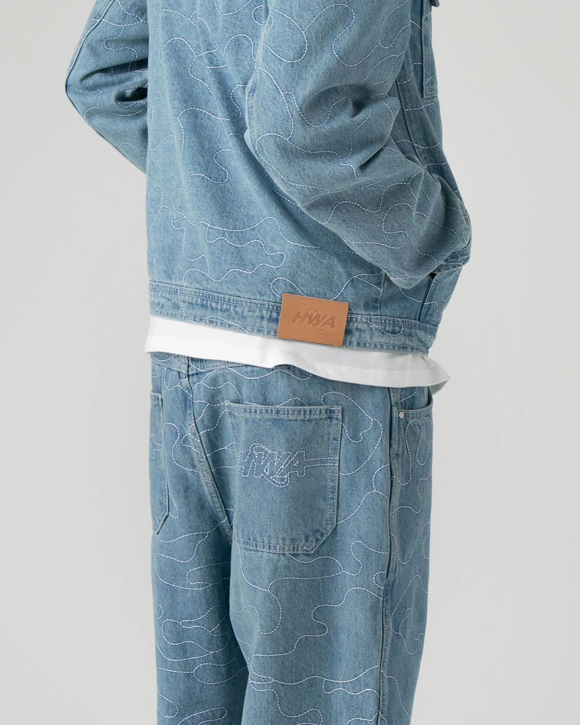 CAMO BAGGY DENIM - WASHED INDIGO