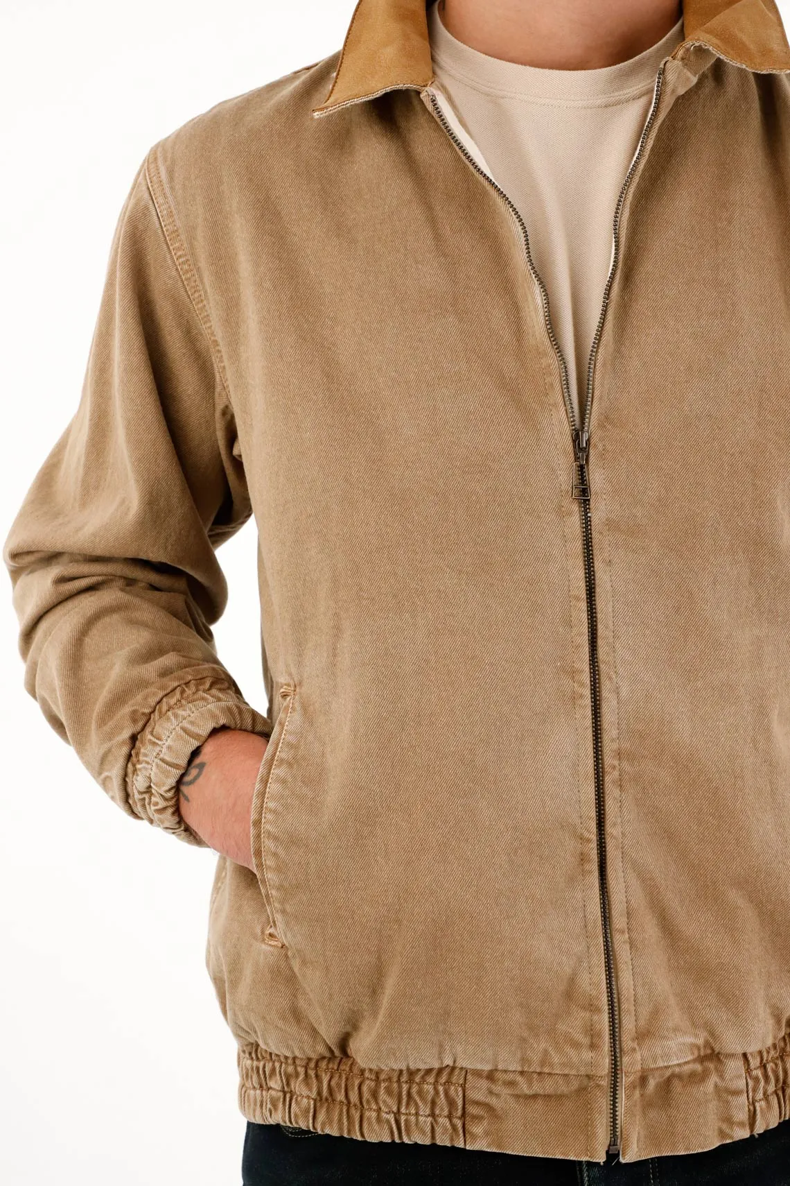 Chaqueta Bomber café para hombre