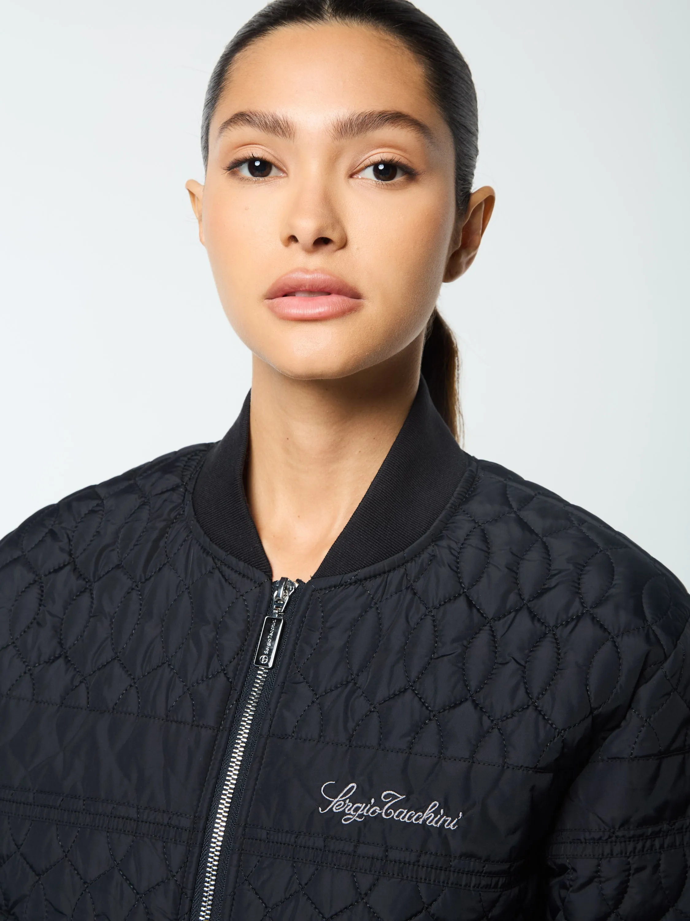 Cipolla Quilted Bomber Jacket- Black Beauty