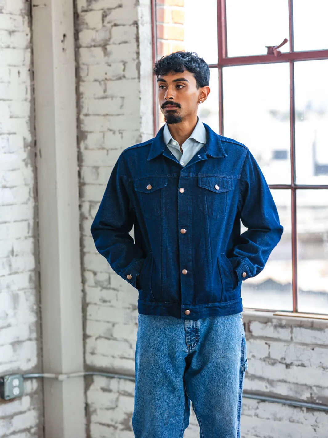 Classic Denim Trucker Jacket - Dark Indigo