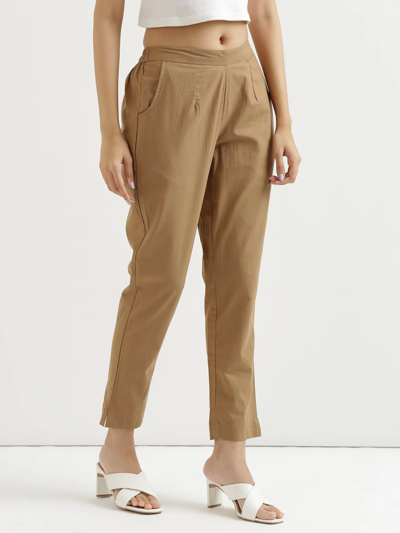 Coffee Brown Cotton Pant