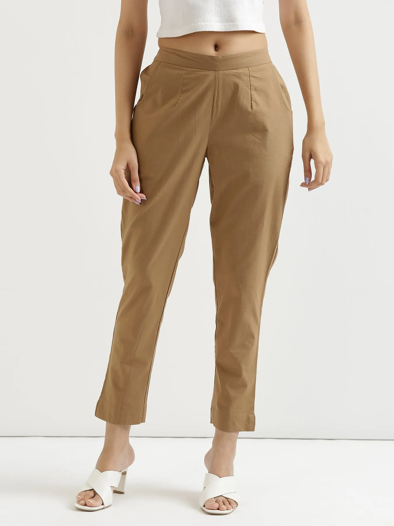 Coffee Brown Cotton Pant