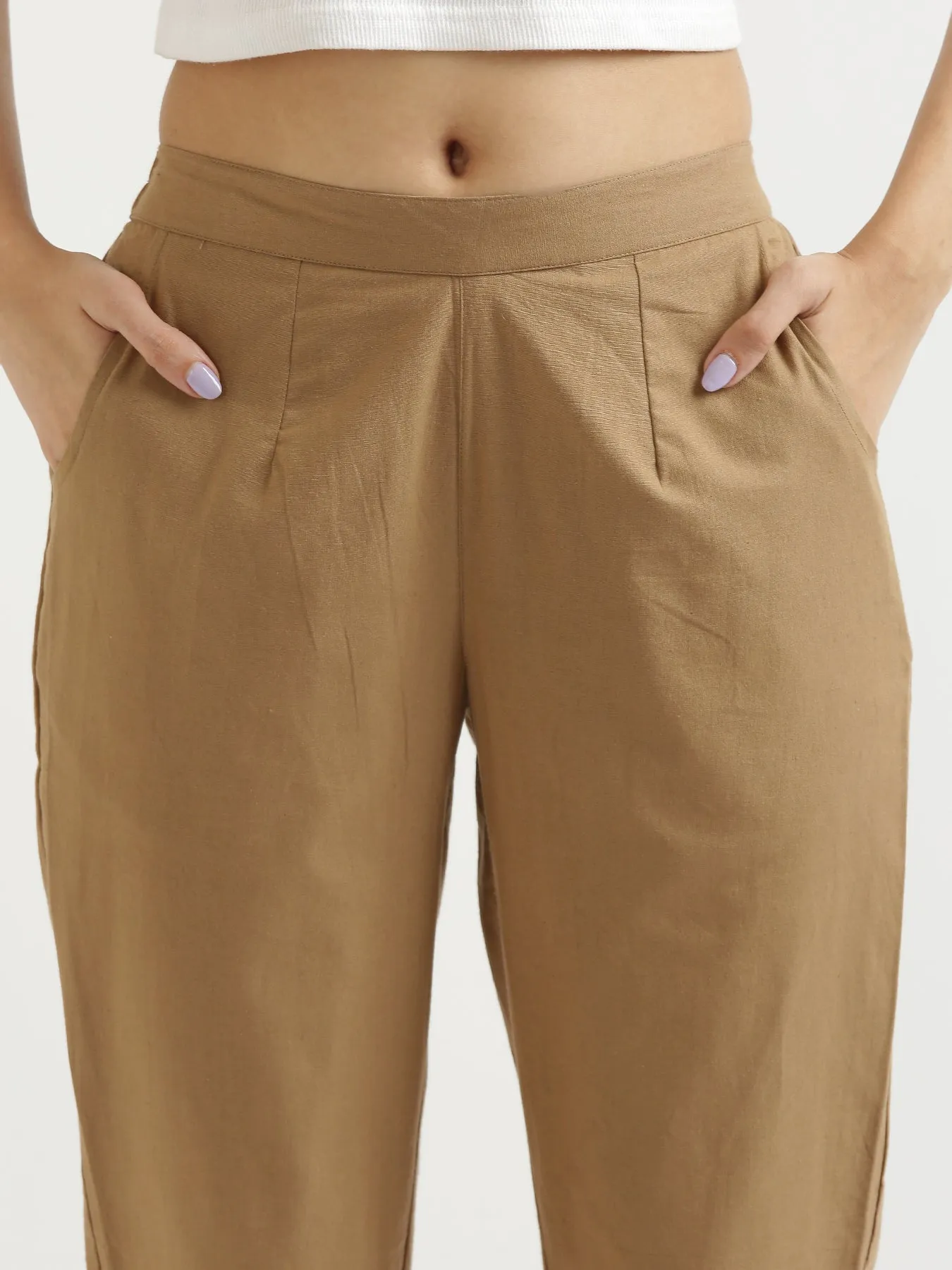 Coffee Brown Cotton Pant