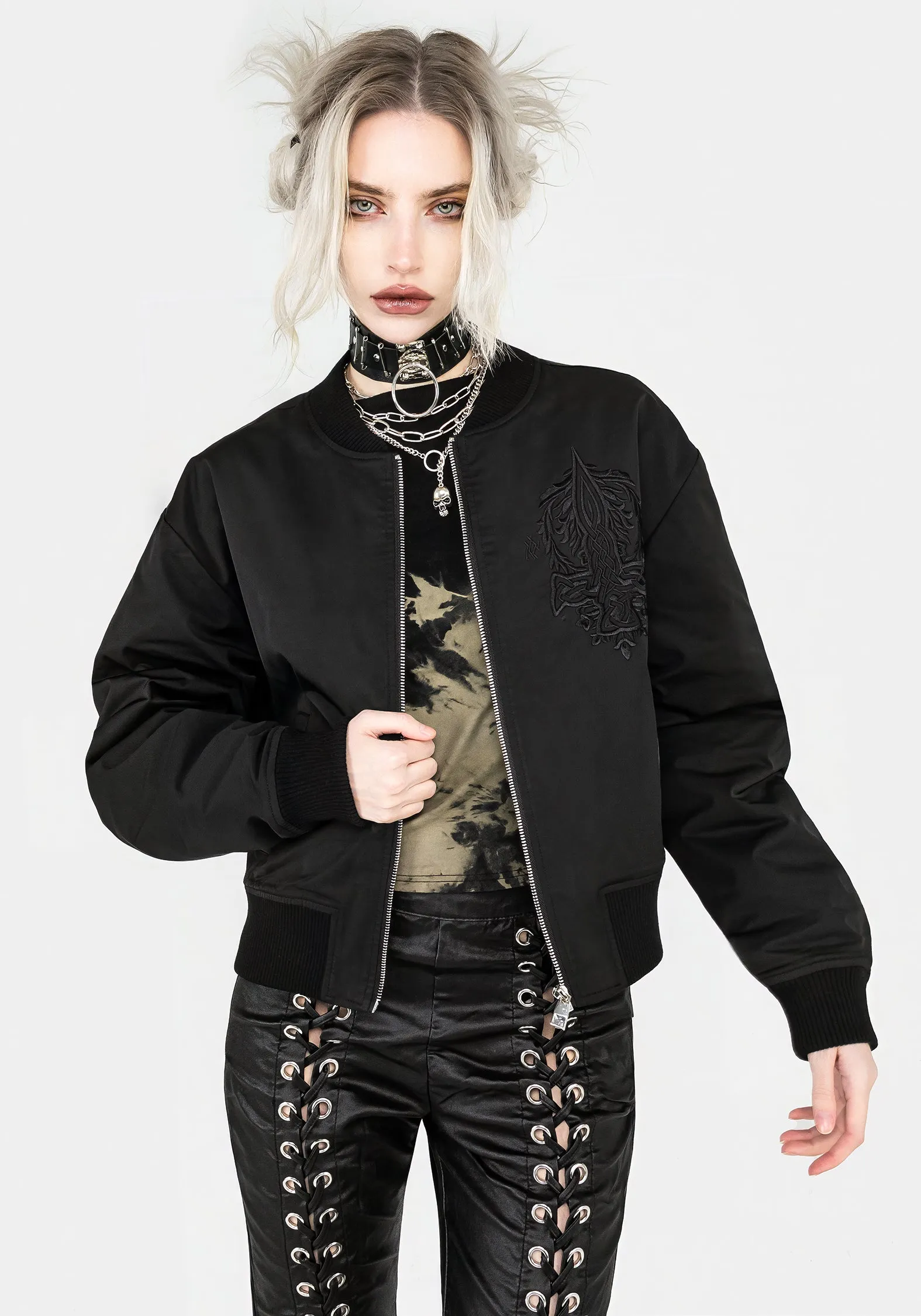 Daine Embroidered Bomber Jacket