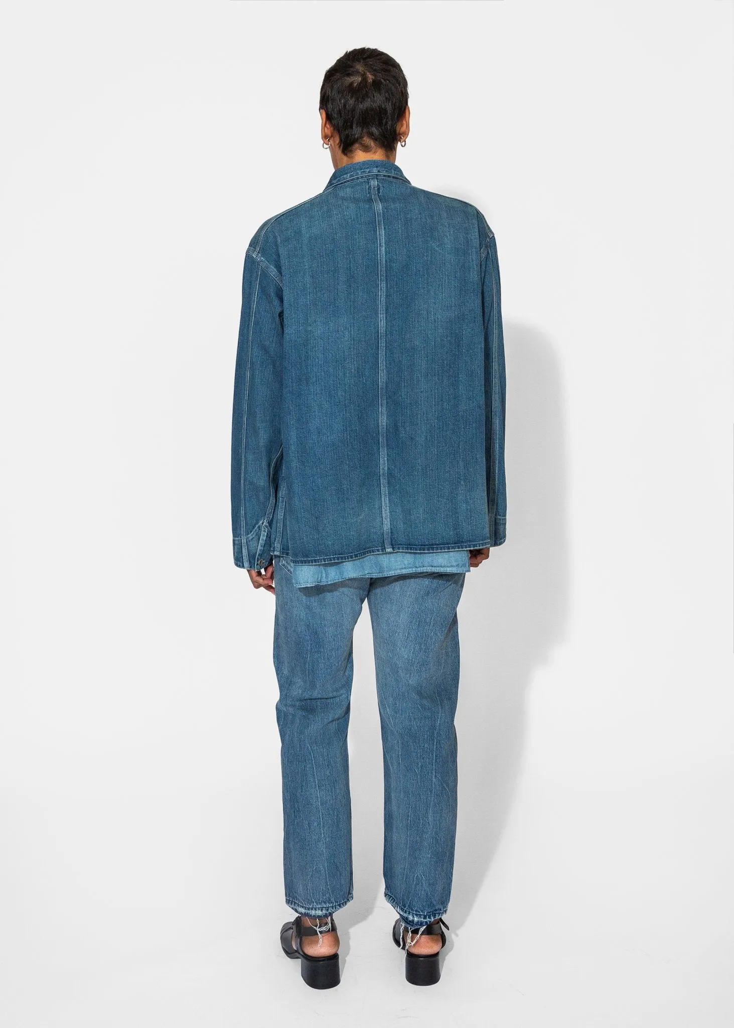 Denim Chore Jacket in Medium Distress