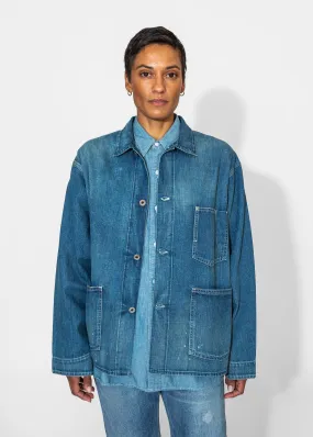 Denim Chore Jacket in Medium Distress