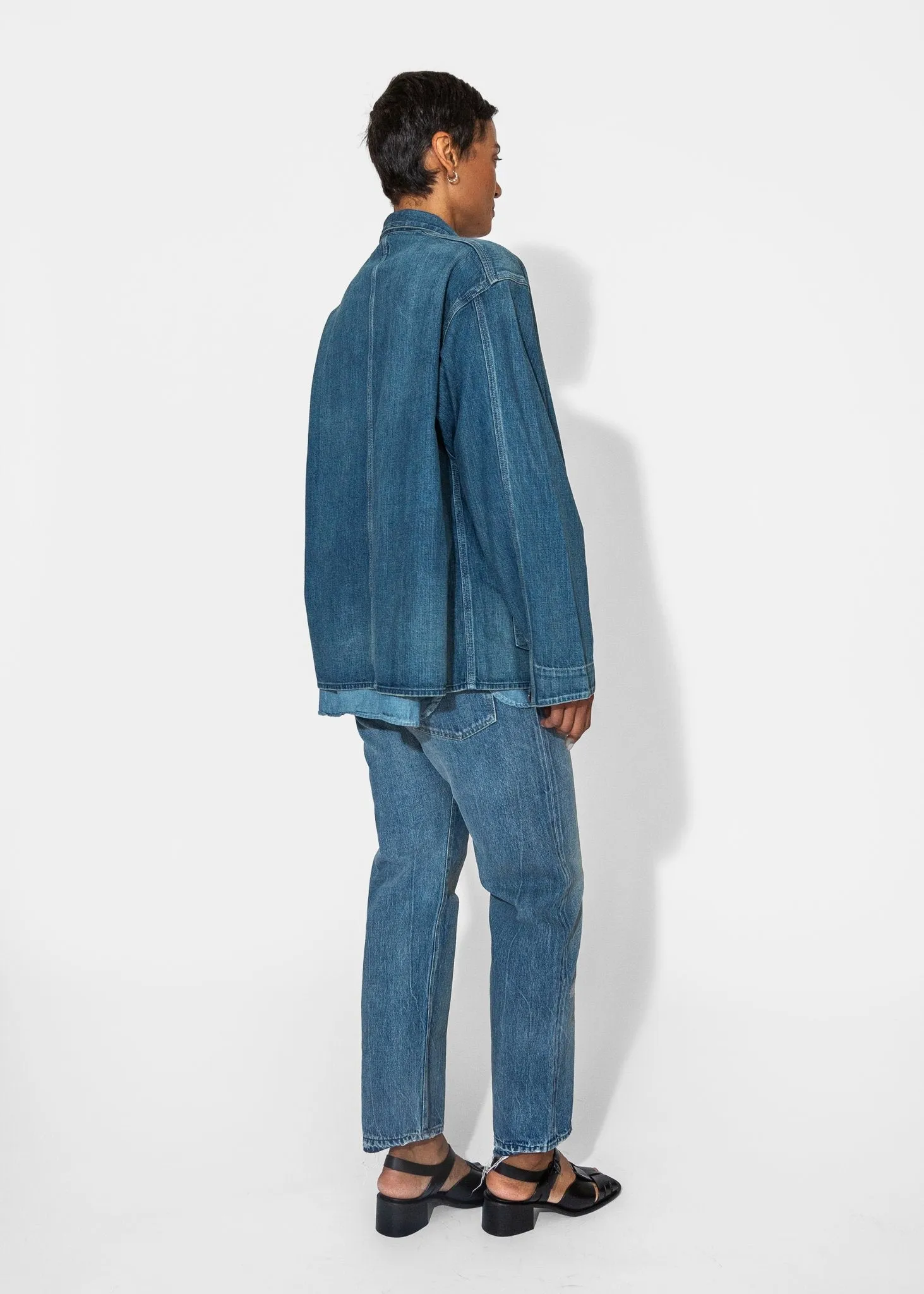 Denim Chore Jacket in Medium Distress