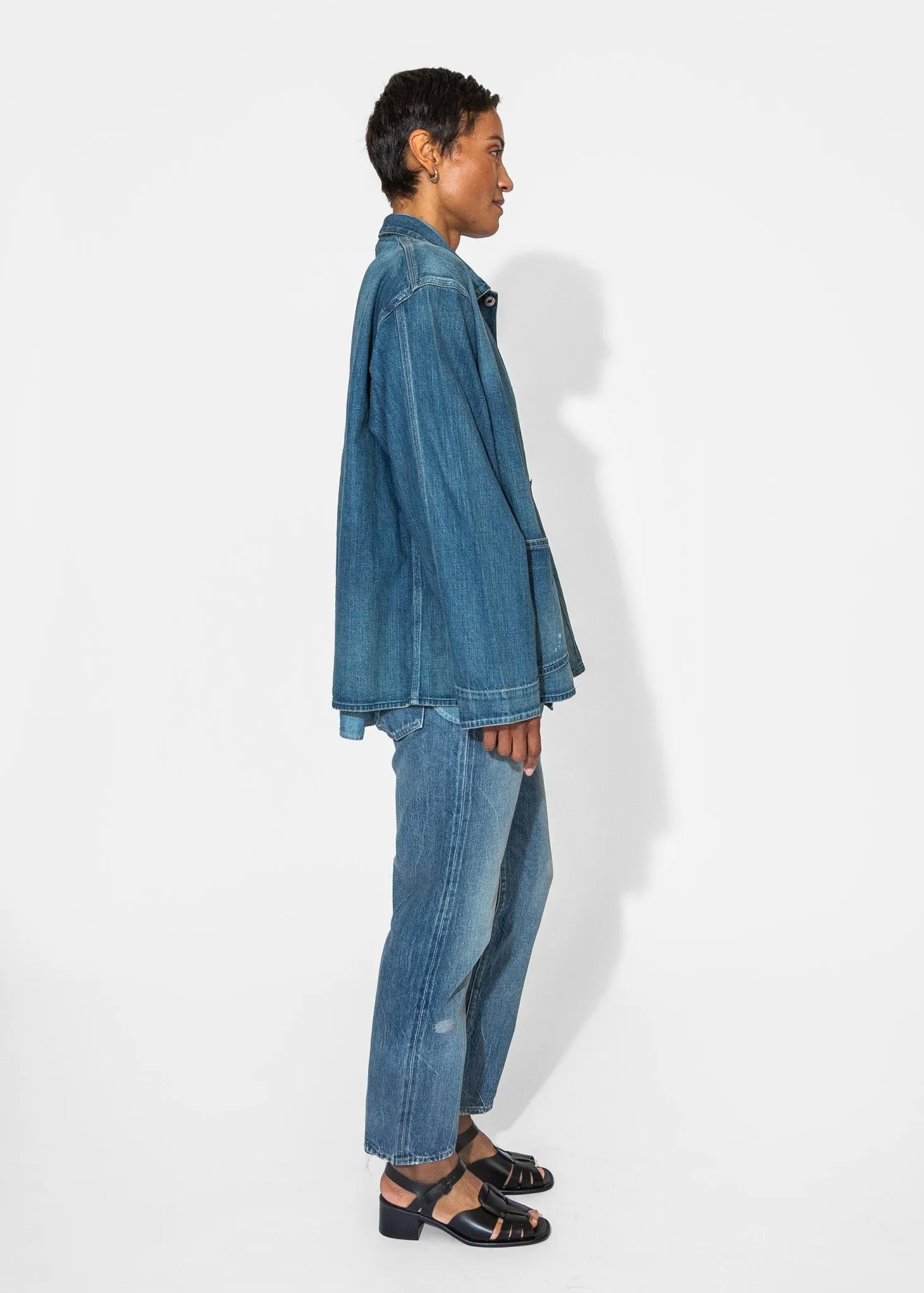 Denim Chore Jacket in Medium Distress