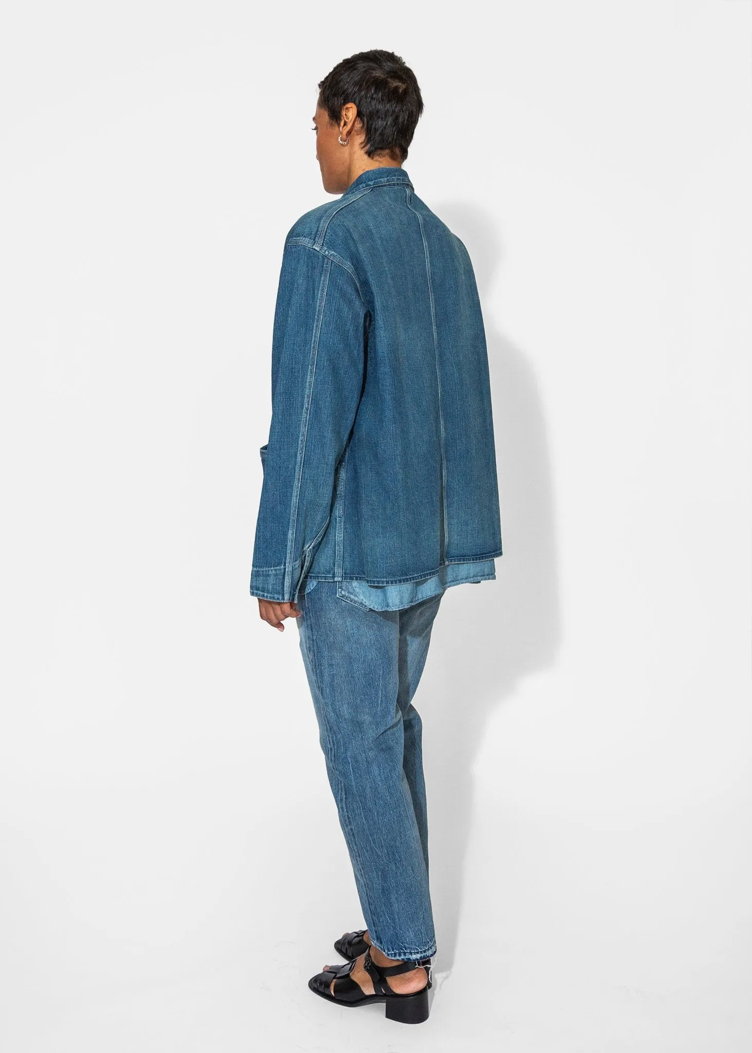 Denim Chore Jacket in Medium Distress