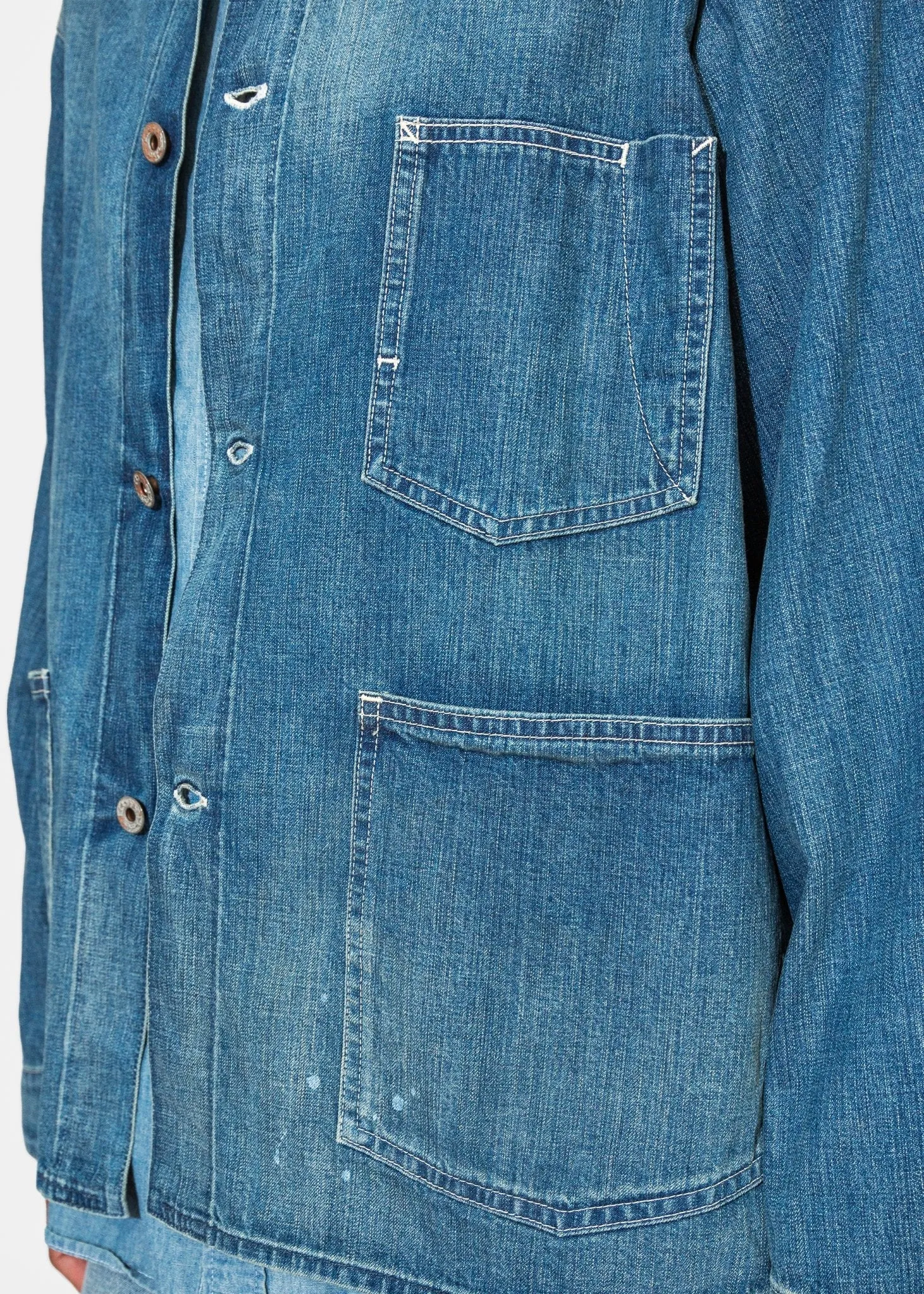 Denim Chore Jacket in Medium Distress