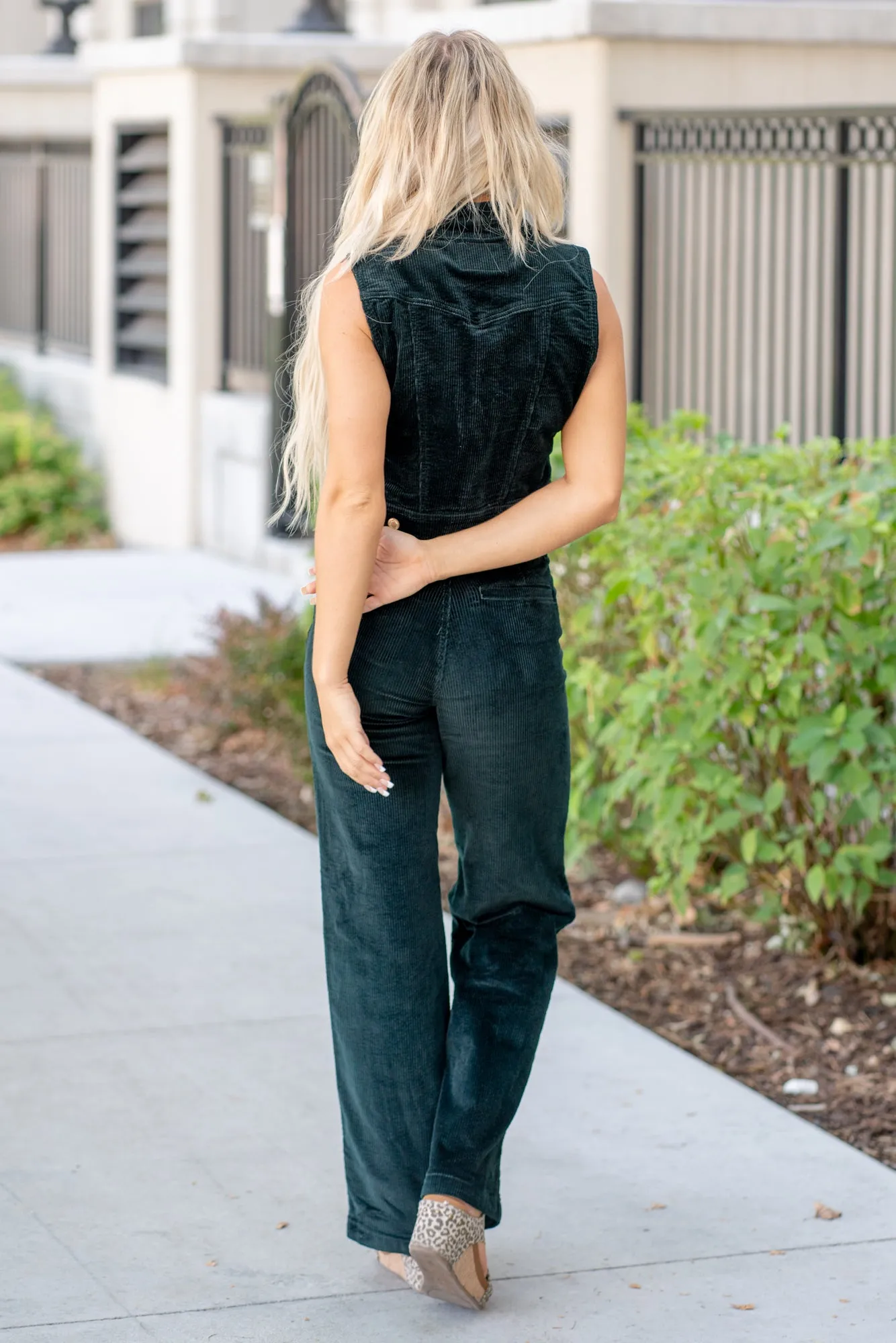 Emerald Green Corduroy Vest