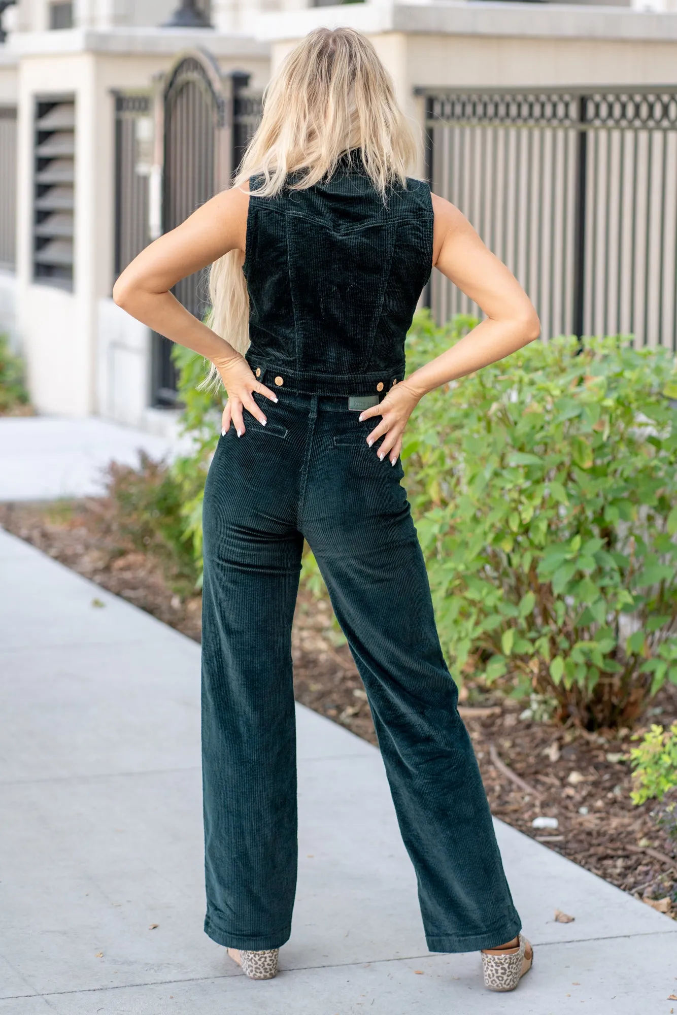 Emerald Green Corduroy Vest