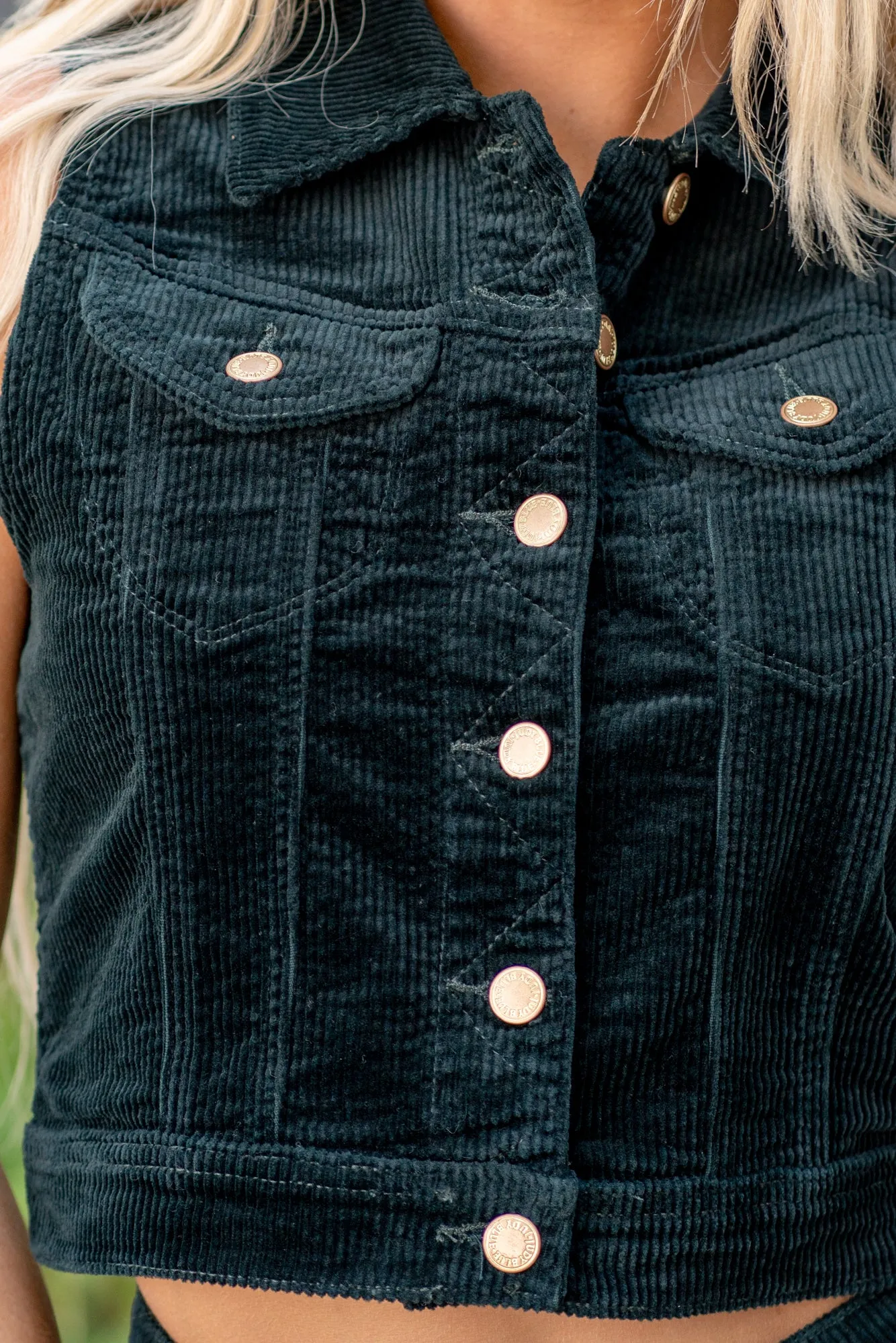 Emerald Green Corduroy Vest