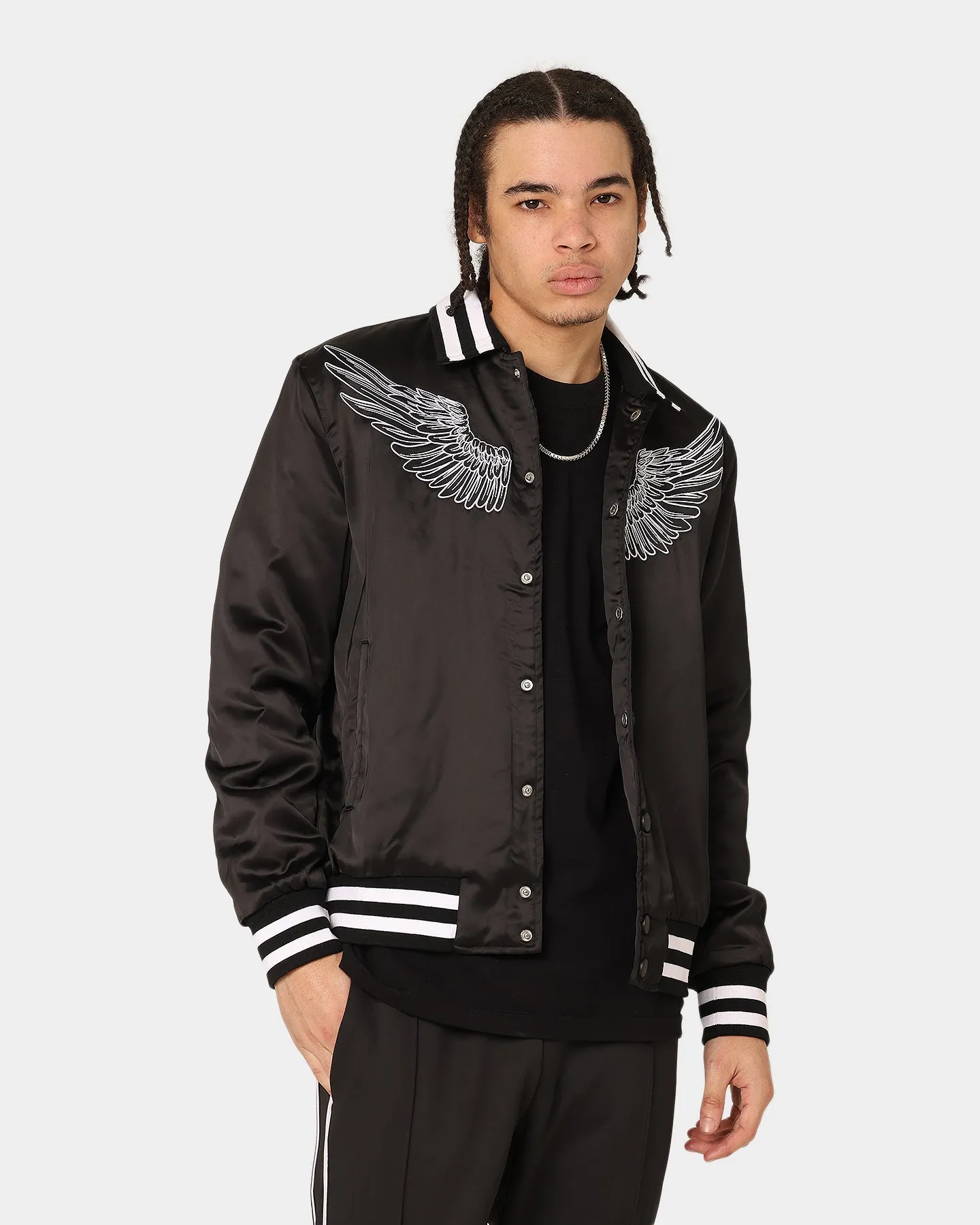 En Noir Inc Midnight Satin Jacket Black