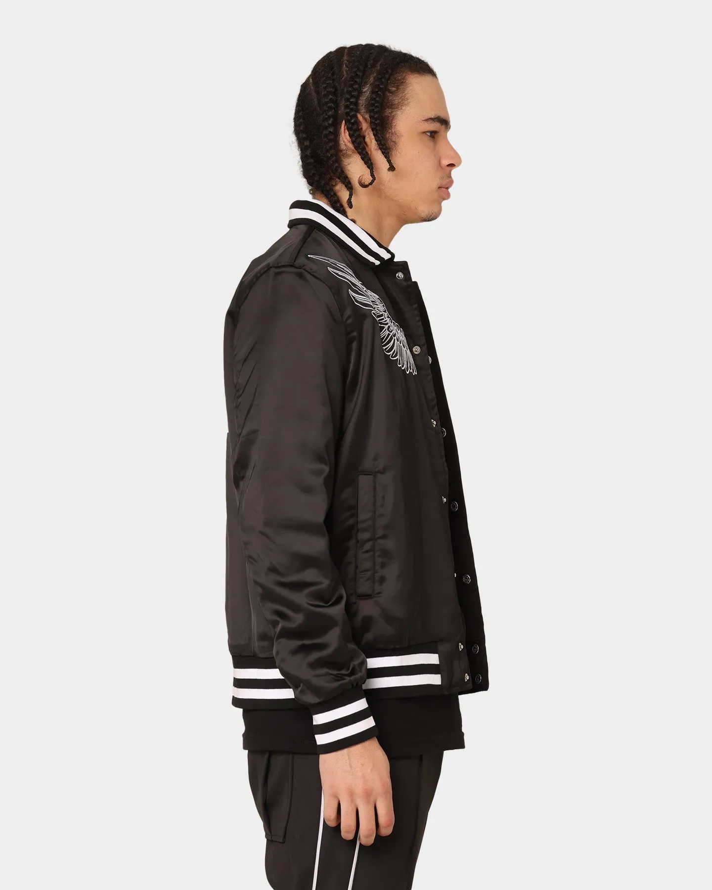 En Noir Inc Midnight Satin Jacket Black