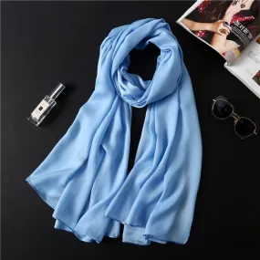 Fashion Silk Scarf Solid Color Bandana Shawl #FS-1