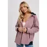 FLEECE HOODIE SHACKET MAUVE COLOR