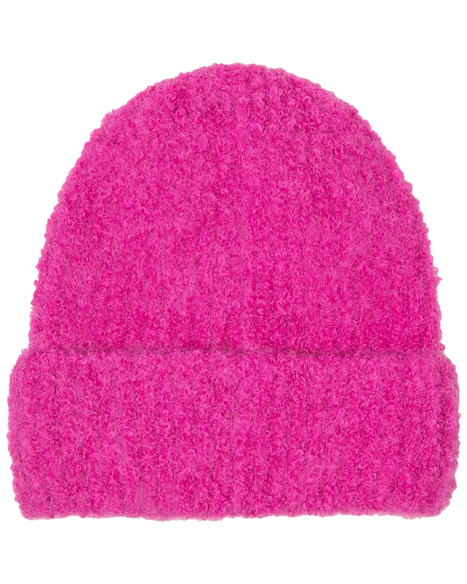 Fuzzy Beanie in Dark Pink