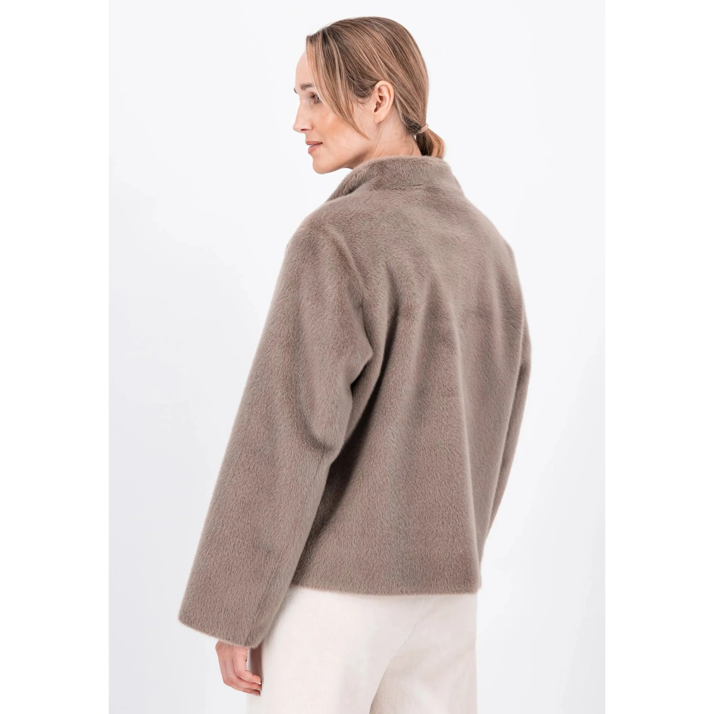 Fynch-Hatton Faux Fur Jacket in Taupe 24095821