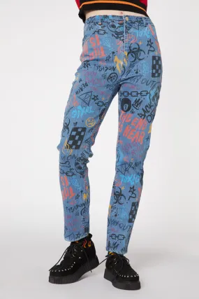 Graffiti Denim Slim Jean