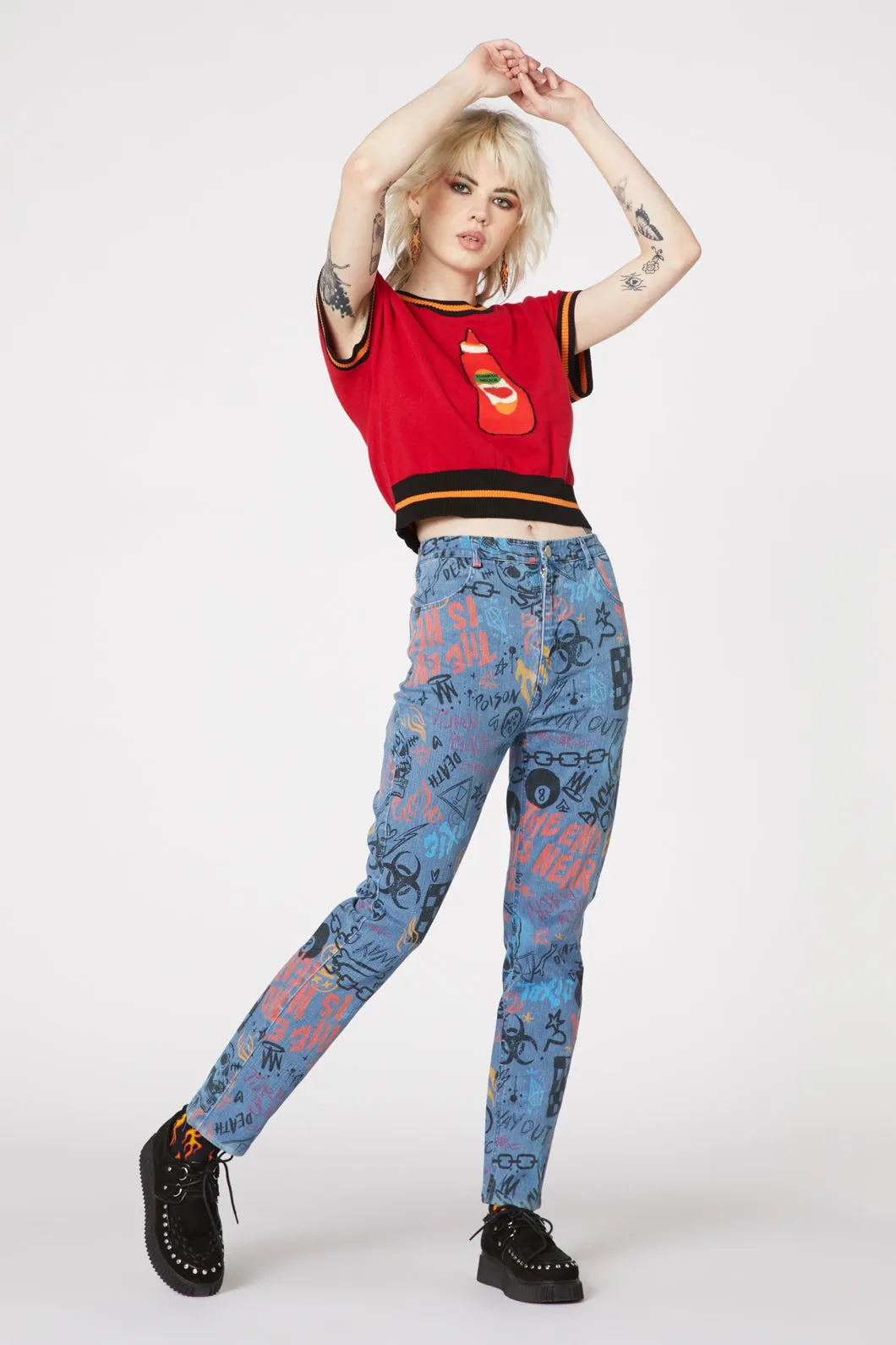 Graffiti Denim Slim Jean