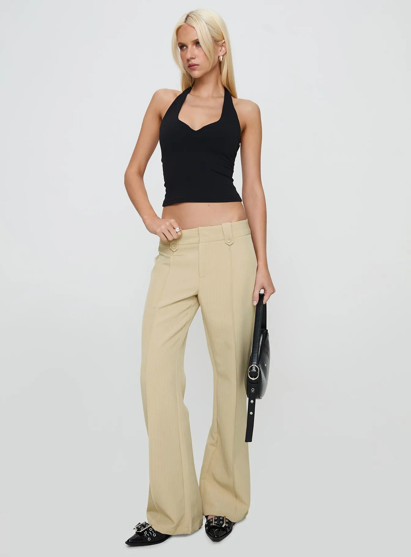 Graham Pleated Pants Beige