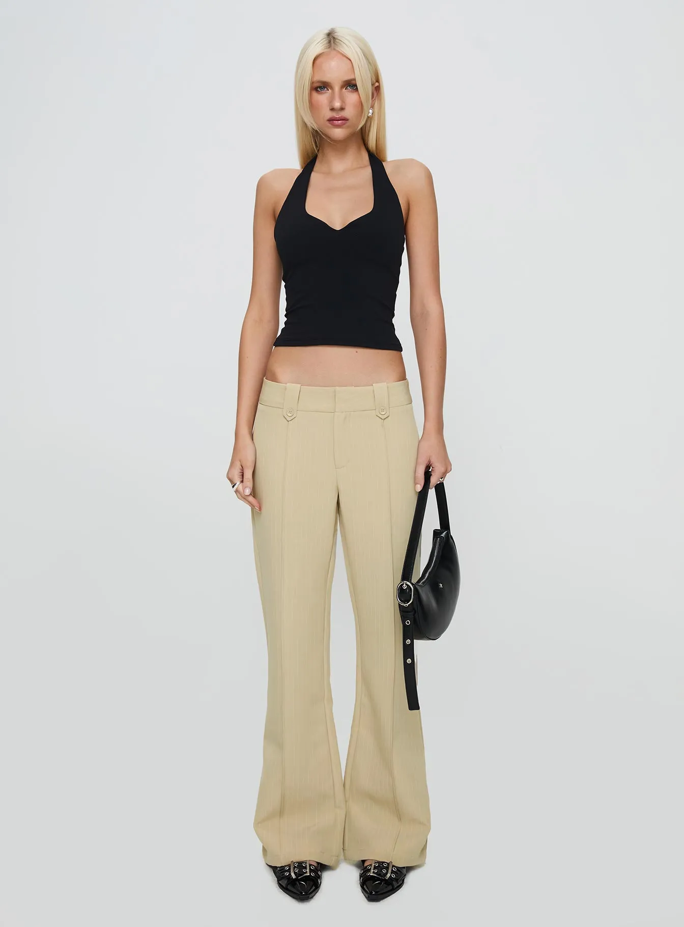 Graham Pleated Pants Beige