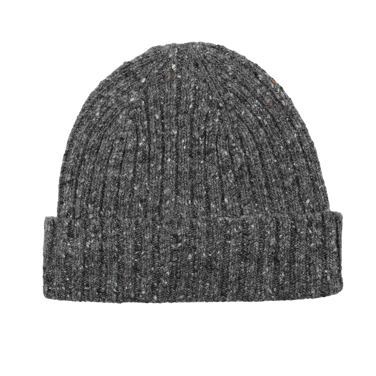 Grey Melange Wool Donegal Beanie