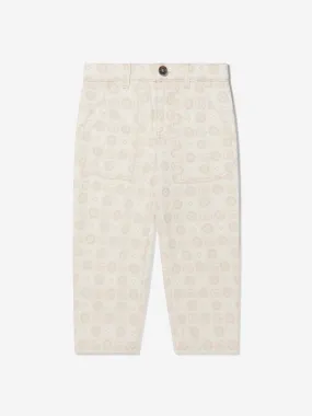 Gucci Kids Jacquard GG Denim Jeans in Ivory